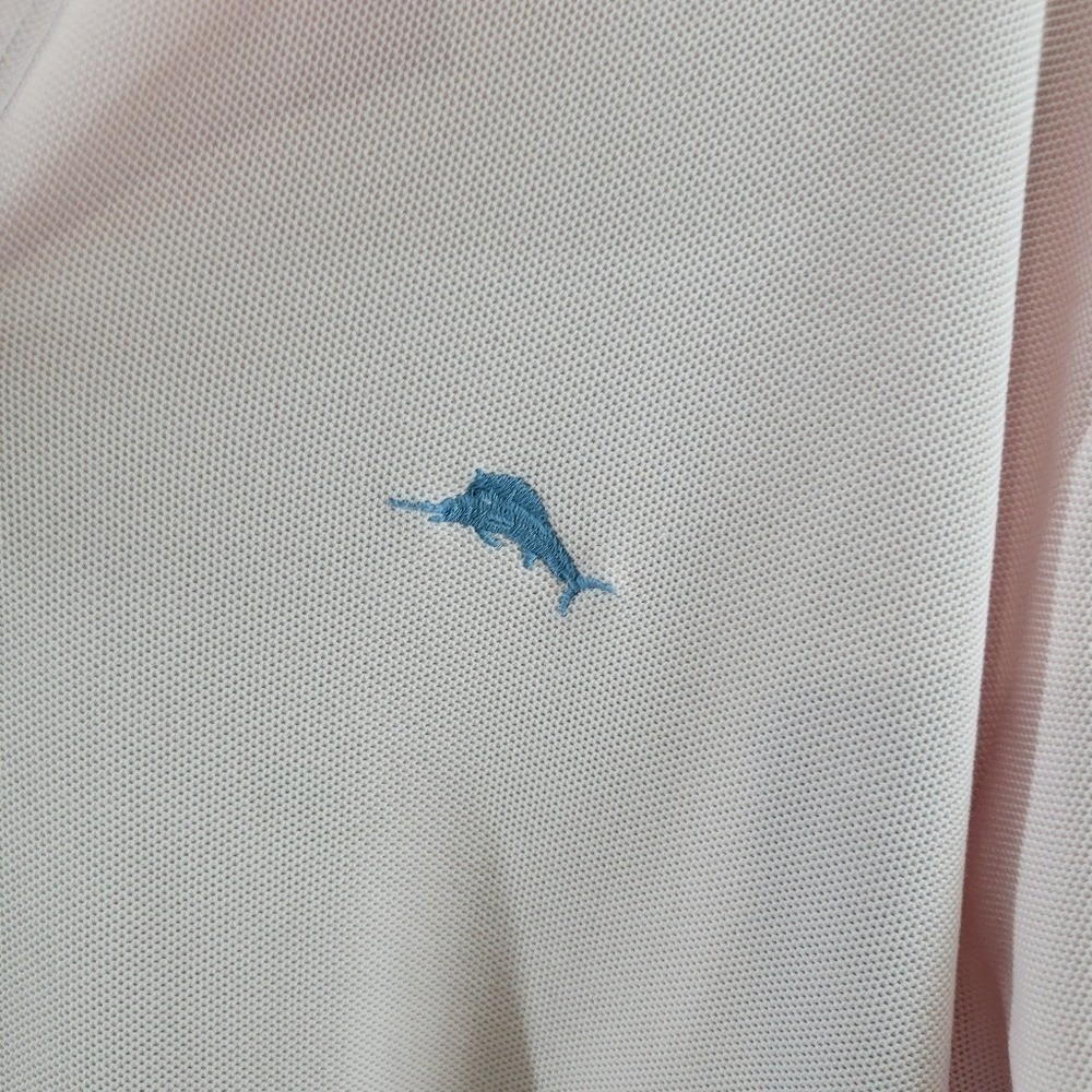 Tommy Bahama Light Pink Short Sleeve Polo Shirt - Men's Size XL - Picture 4 of 7